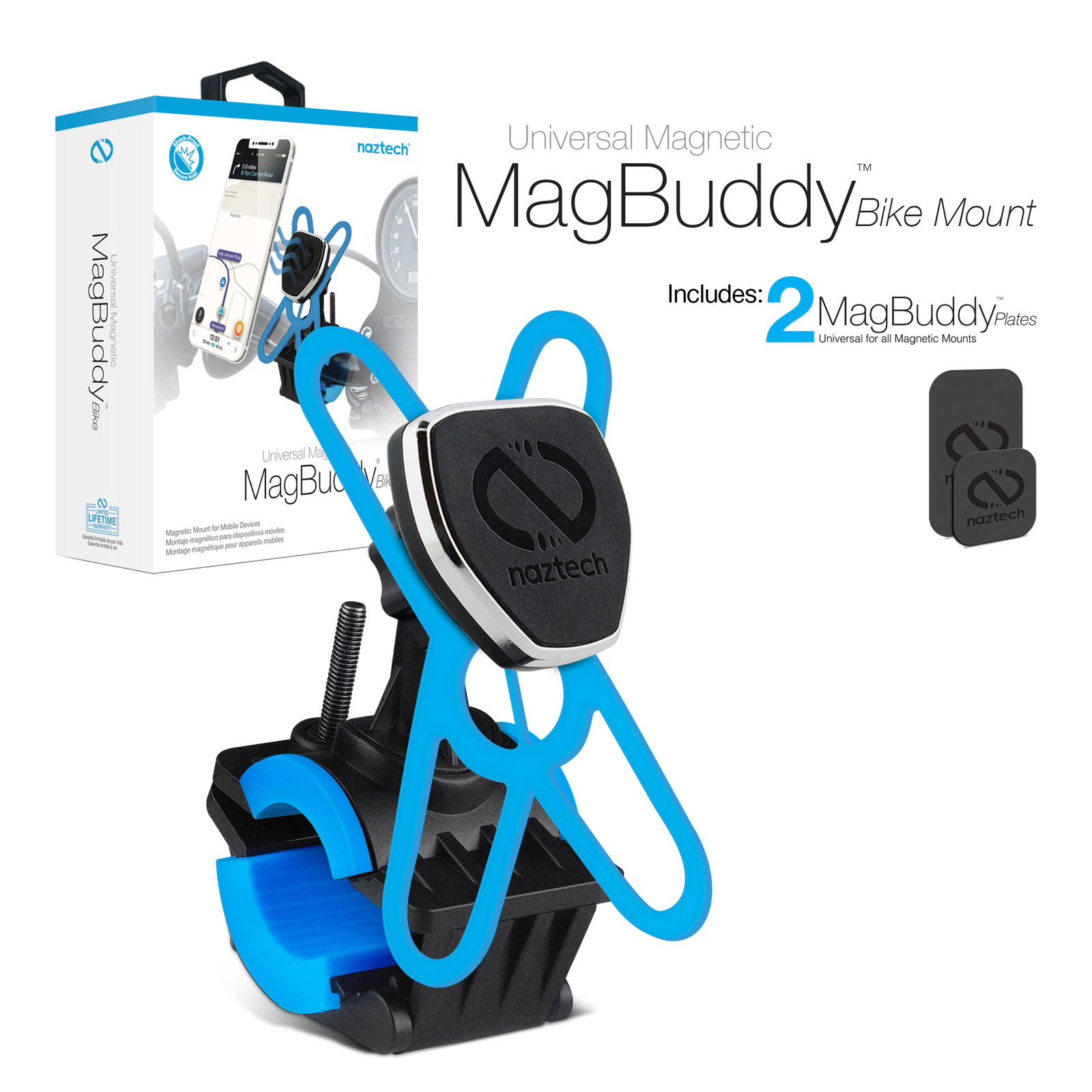 NEW Naztech MagBuddy Magnetic Bike/Motorcycle Cell Phone iPhone Handle